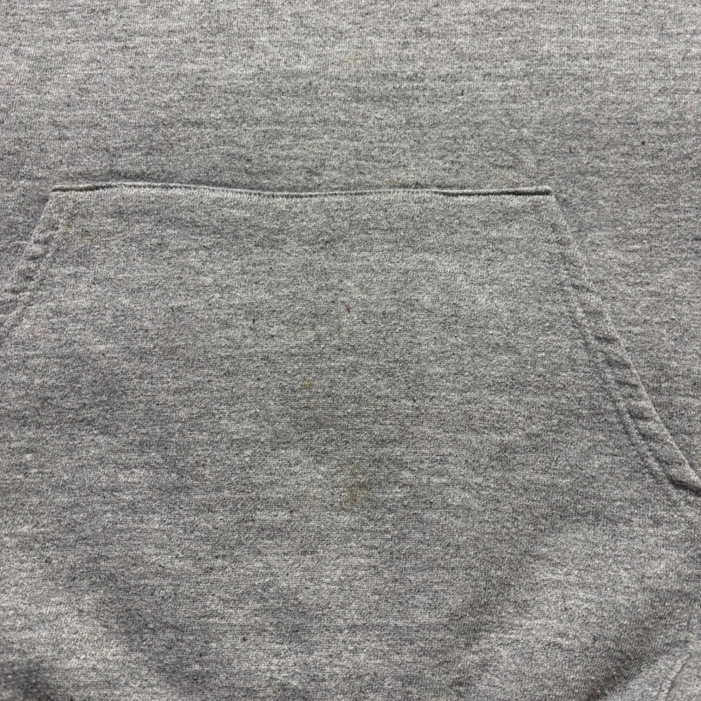 Vintage 80s Medallion Gray Blank Hoodie Made in USA Mens XL Heather Gray Fleece - Picture 3 of 5